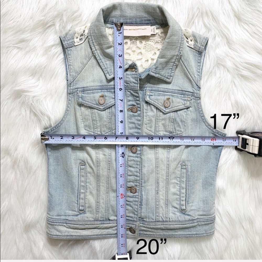 SOLD-Anthropologie Lace Sleeveless Jean Jacket - Picture 8 of 8